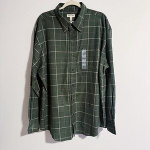 St. John’s Bay - Tahoe Forest Window Dark Green Plaid Long Sleeve Shirt